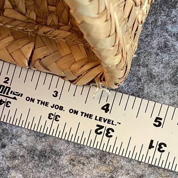 Vintage Large Wicker Satchel Briefcase Tote, Light Tan - Picture 10 of 15